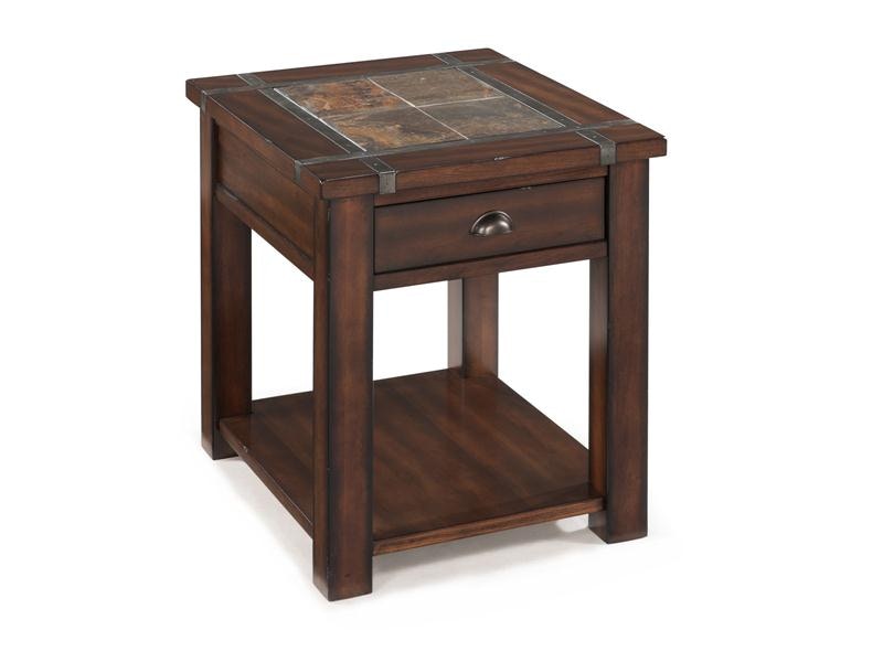Roanoke RECT Slate Top End Table